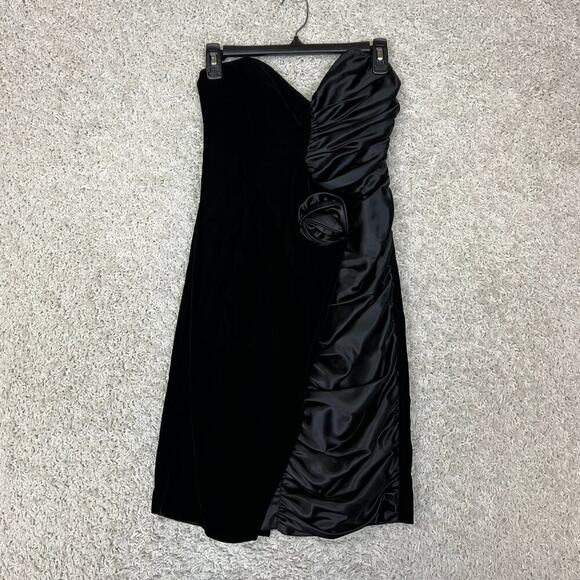Vintage Prom Homecoming Dress Velvet Satin - Picture 1 of 9